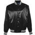 Augusta Sportswear Satin Baseball Jacket/Striped Trim (3610), Color 'Black/White'